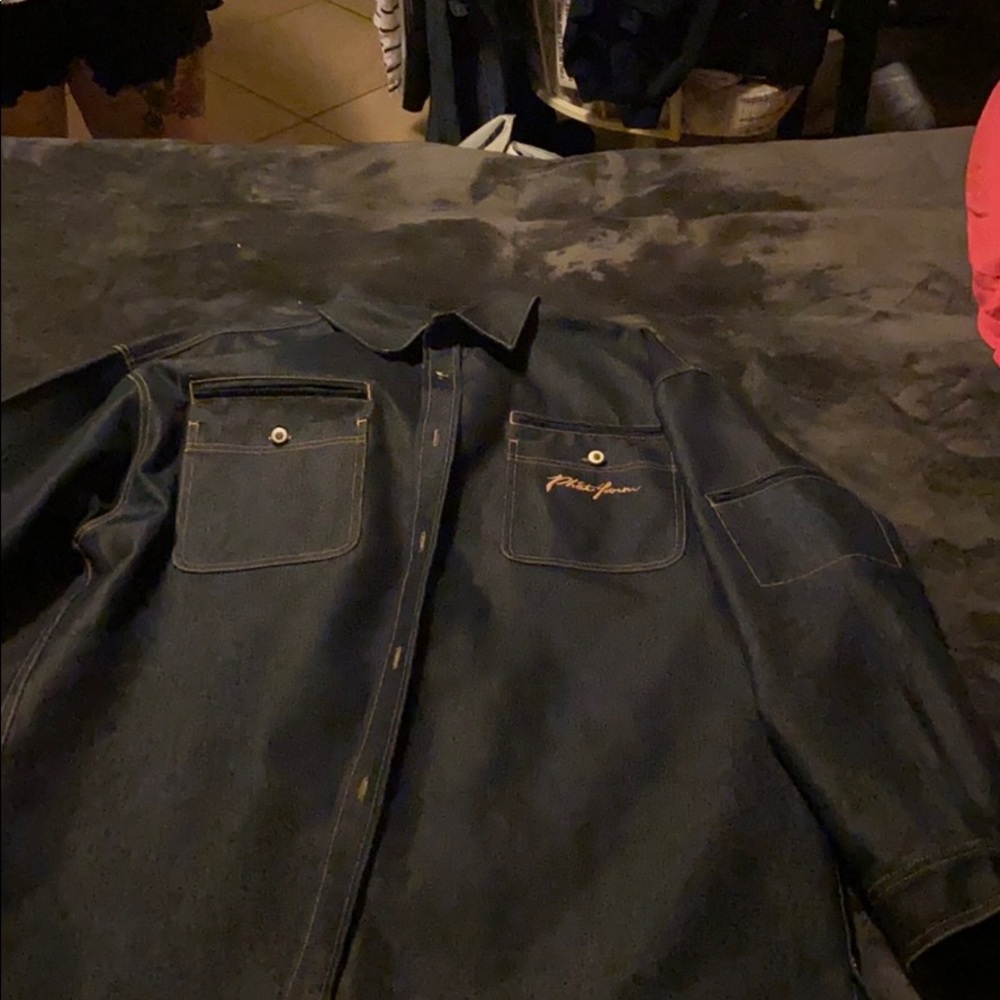 Vintage phat farm darkwash denim Jacket